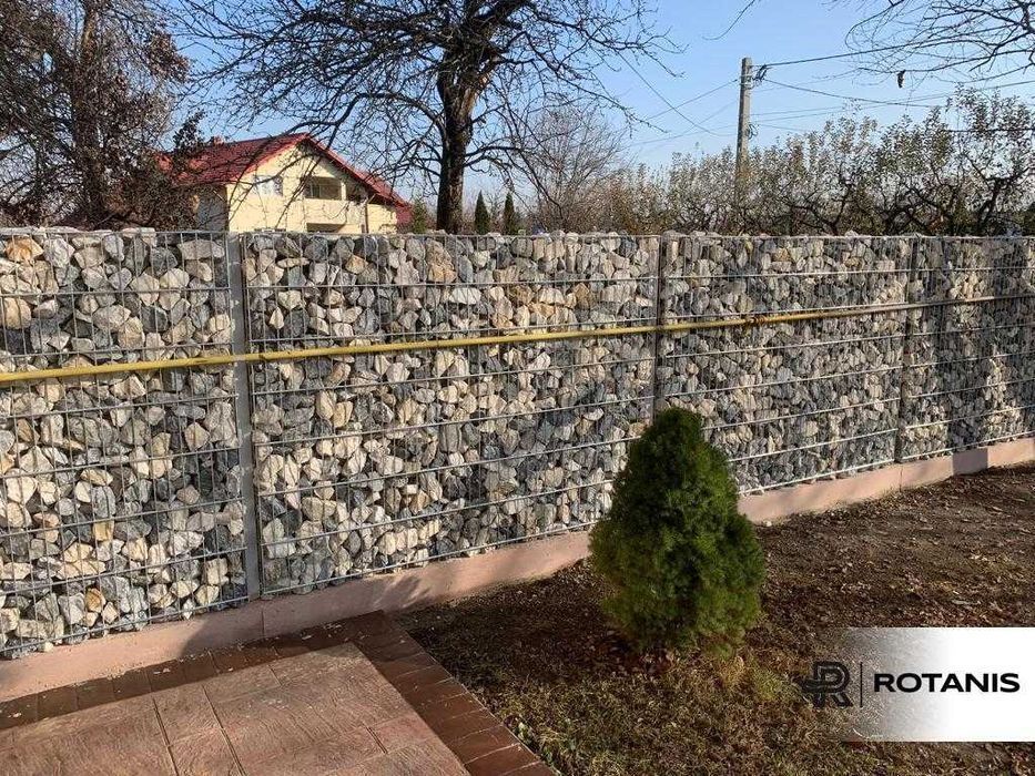 Gard tip gabion Panou zincat + Piatra Naturala / Producator