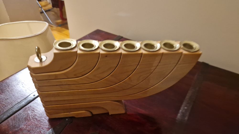 Sfesnic 7 lumânări lemn reglabil