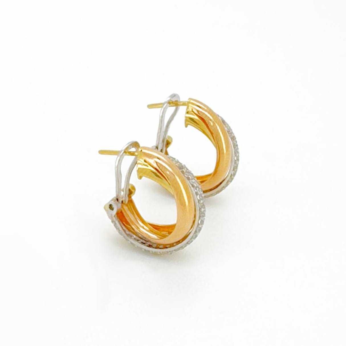 Золотые серьги Cartier в стиле Trinity