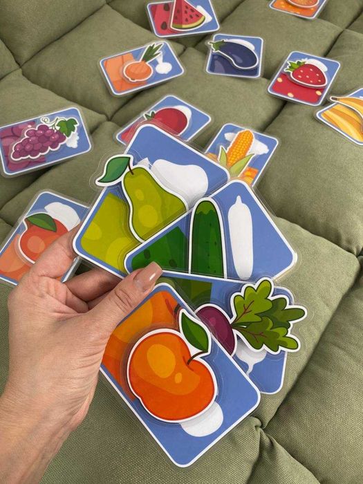 Велкро картички " плодове и зеленчуци" 1+