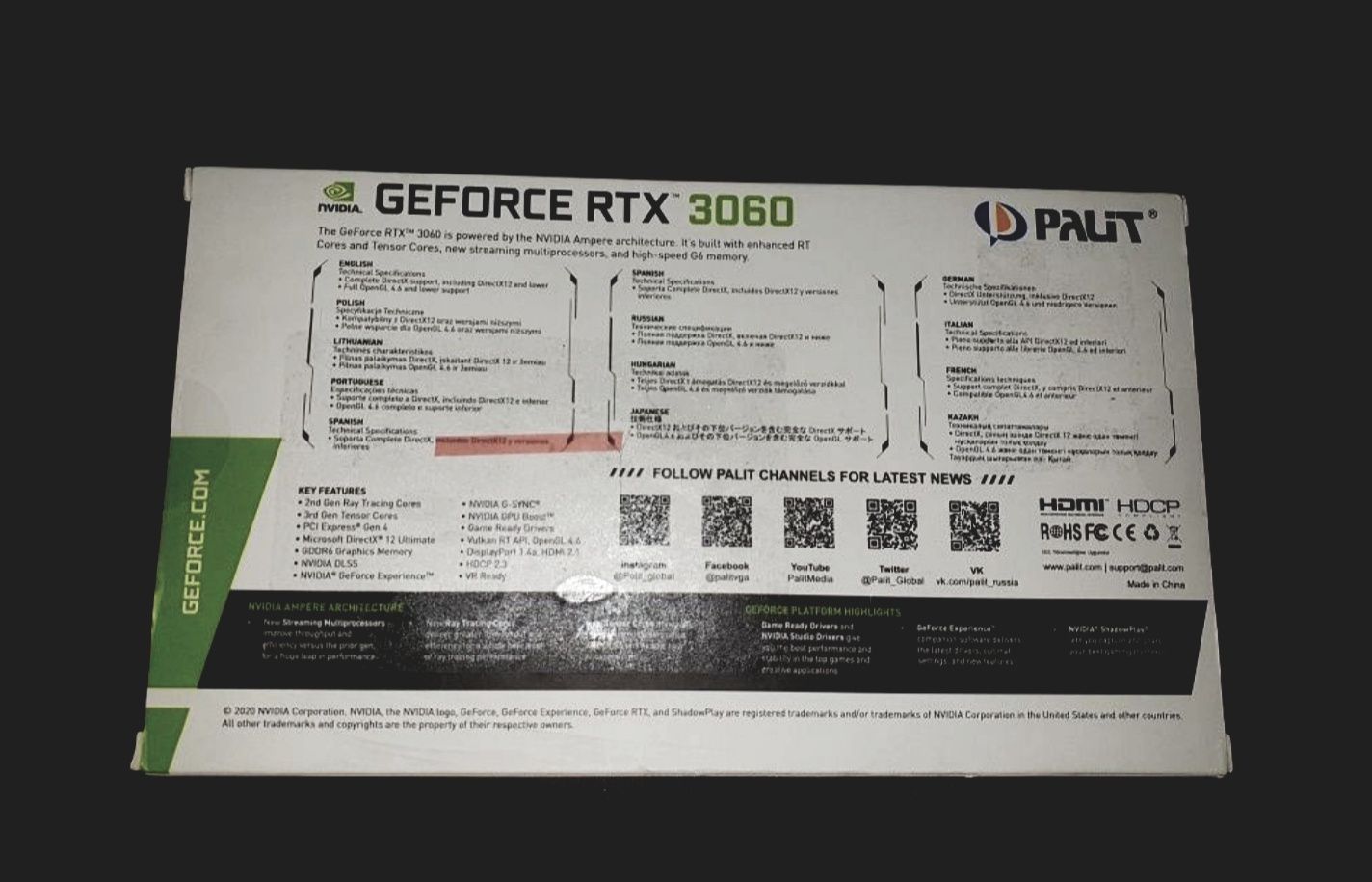 Placa Video Palit GeForce RTX 3060 StormX 12GB GDDR6 192bit

Din luna