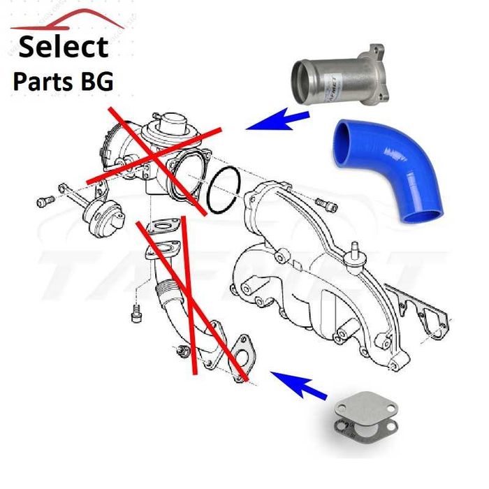 ЕГР EGR Delete Racepipe Race pipe VW Audi Seat Skoda 50-51мм 50 1.9TDI