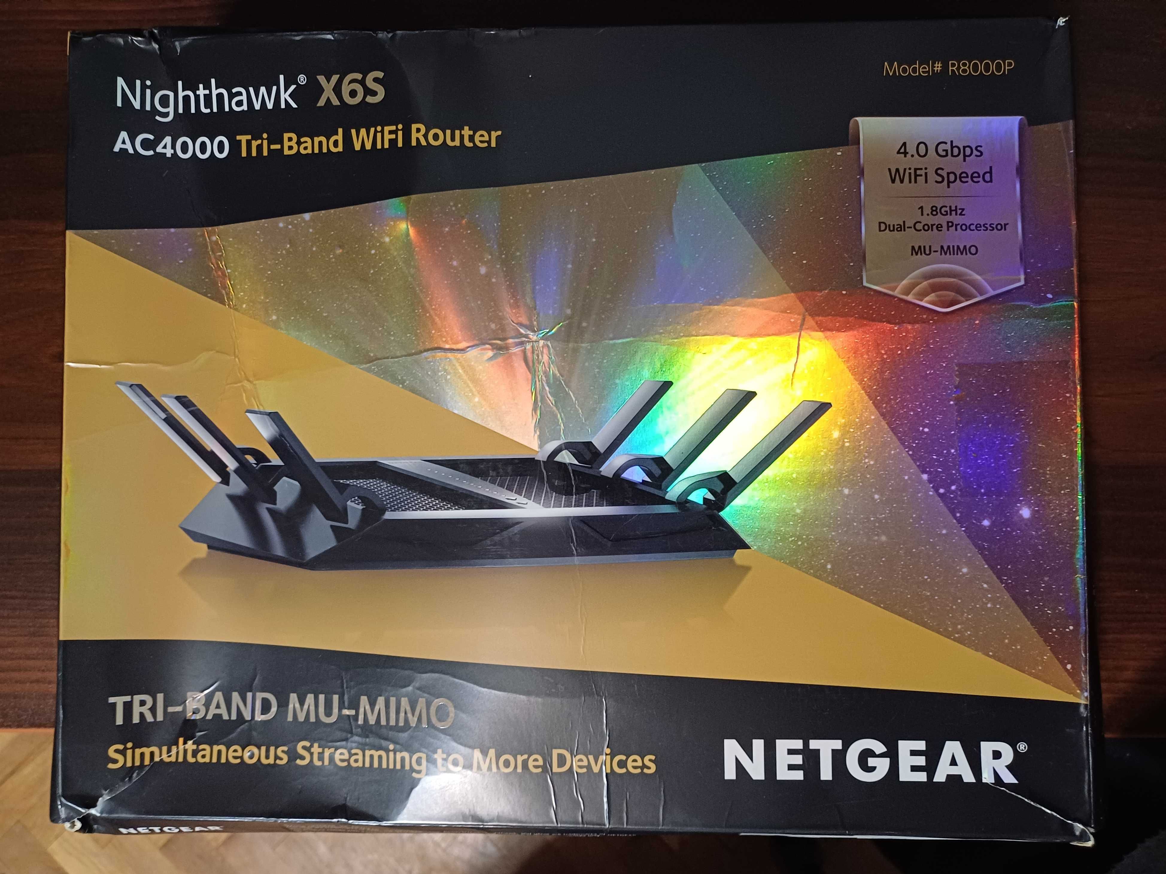Netgear X6S R8000P, WiFi tri band, 2.4 and 5 Ghz, VPN, перфектен