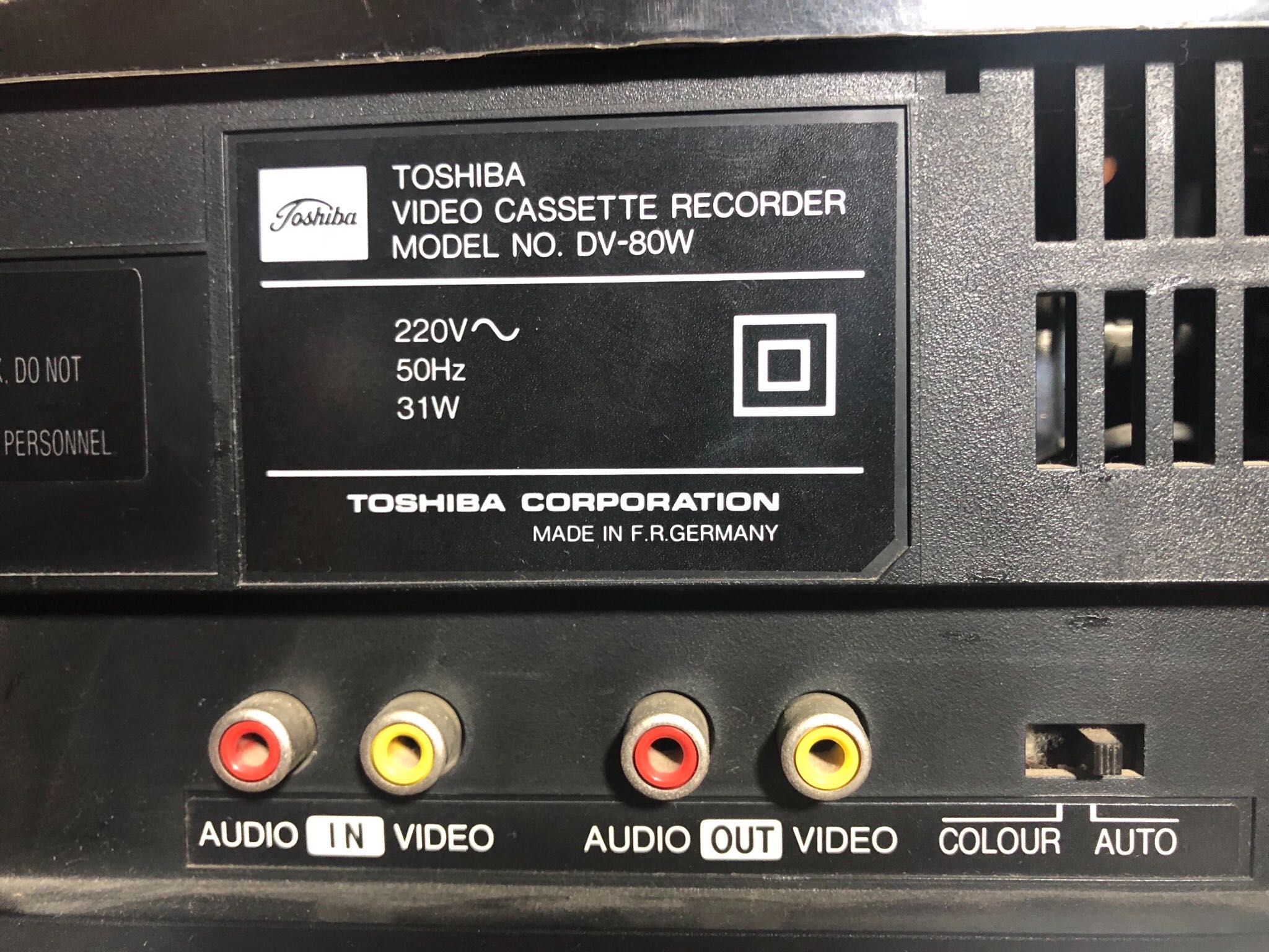 Vand video recorder Toshiba DV-80W