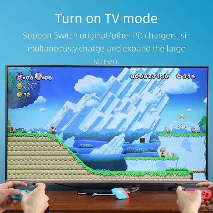 3in1 adaptor USB-C la HDMI + USB 3.0 + USB-C consola Nintendo Switch