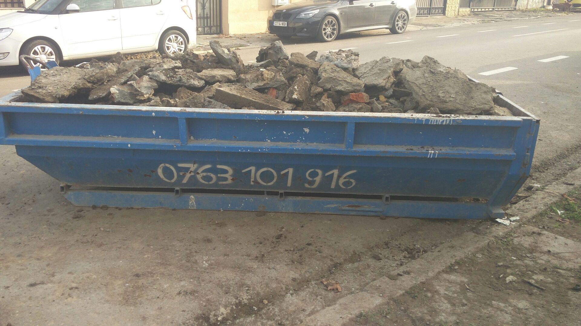 Transport deșeuri din construcții, moluz, moloz, pământ, ghena, bena