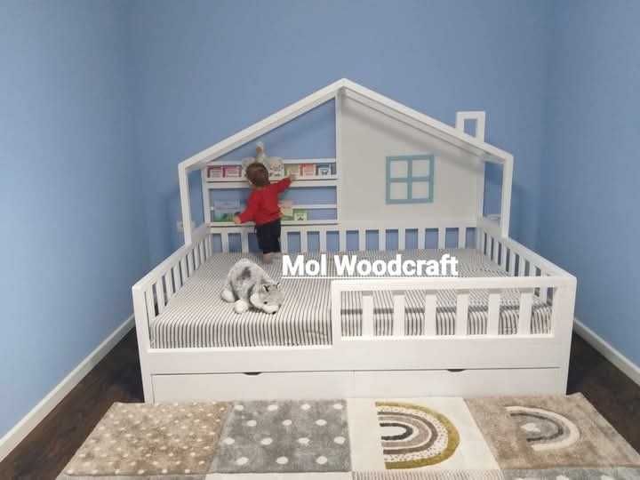 Patut copil pat bebe pat casuta pat din lemn masiv pat montessori