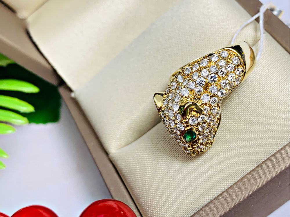 Итальянское бриллиантовое кольцо «Пантера»