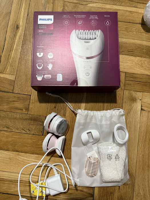 Philips Epilator Series 8000 - епилатор със 7 приставки (нов)