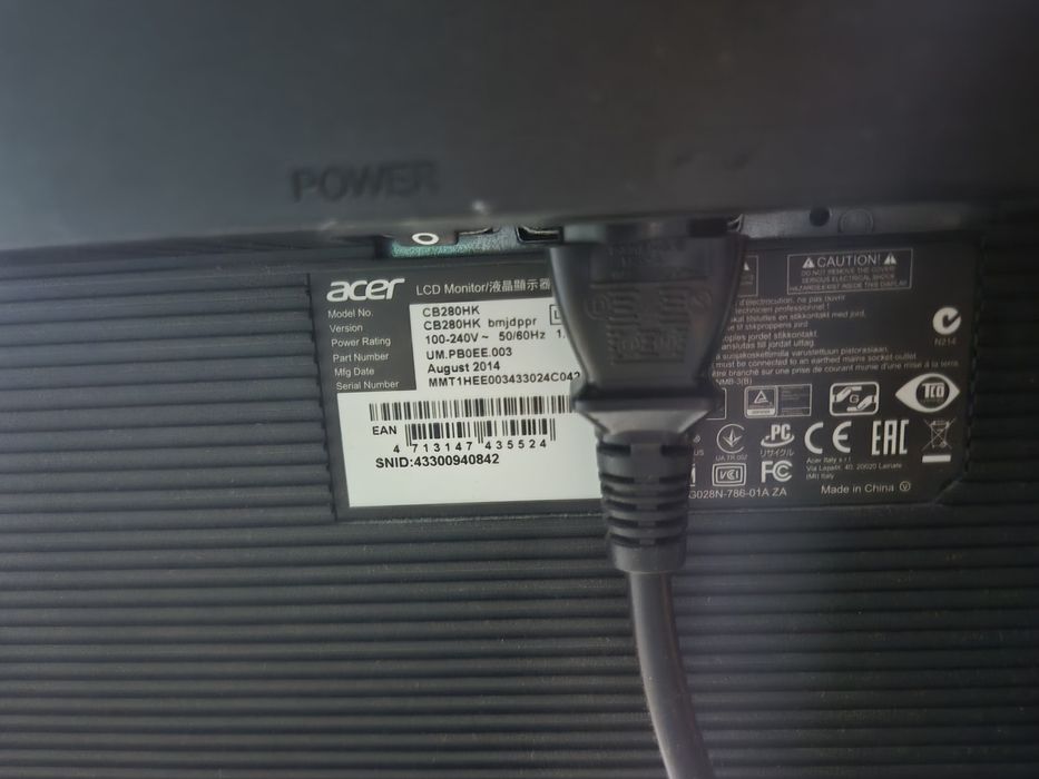 Monitor Acer CB280HK 4K 28"