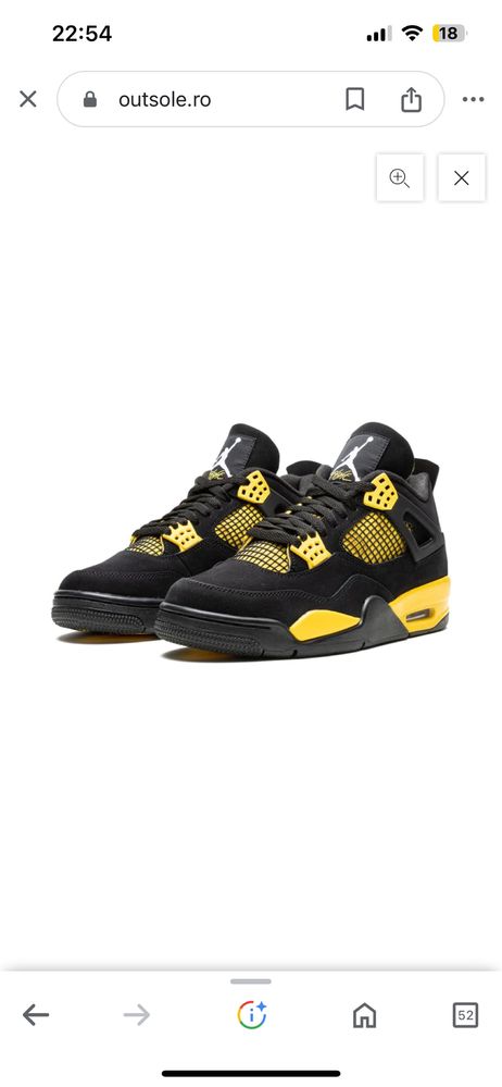 Air jordan 4 yellow thunder 41