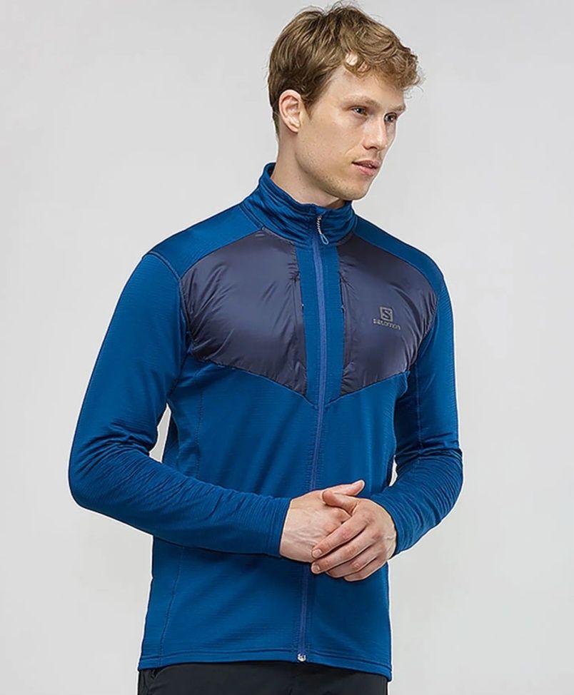 Bluză termică bărbați Salomon Grid FZ Midlayer, mărimea S