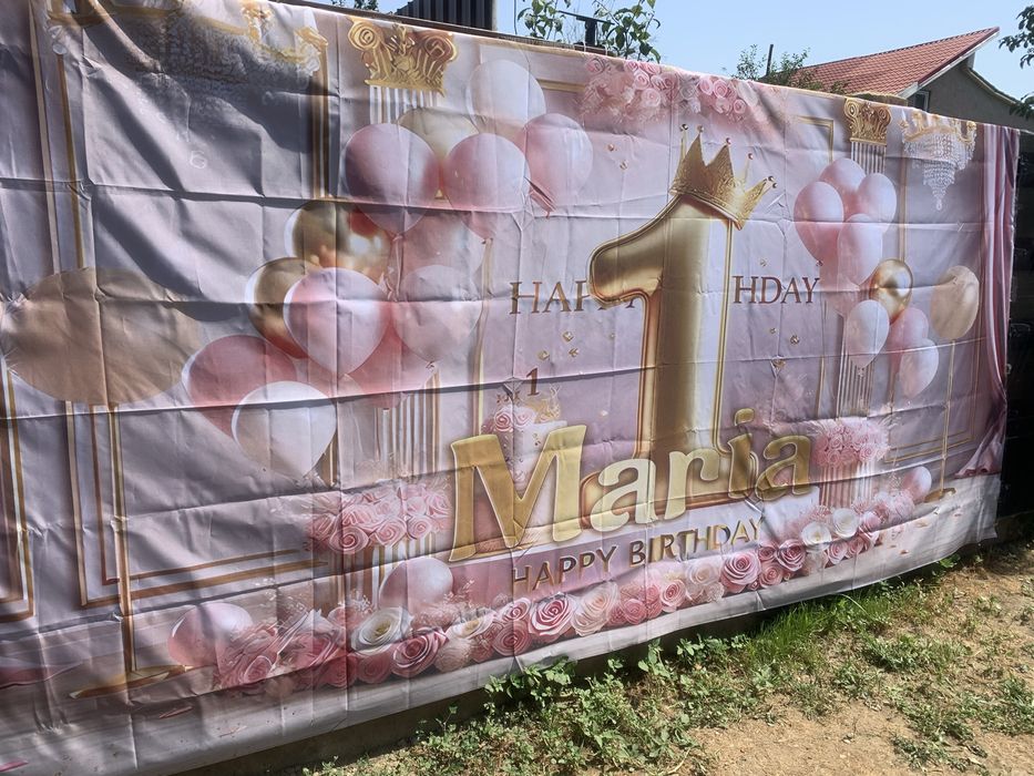 Banner decor personalizat Maria moț, petrecere de un an