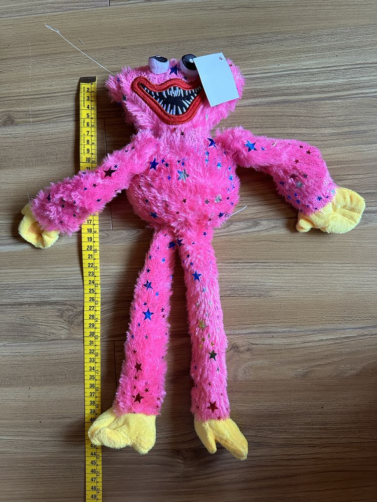 Jucarie de plus Huggy Wuggy, roz, albastra, 40 cm, NOUA