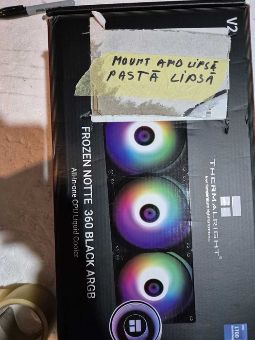 Cooler Lichid Thermalright Frozen Notte 360 Black - ARGB (Kit Intel)