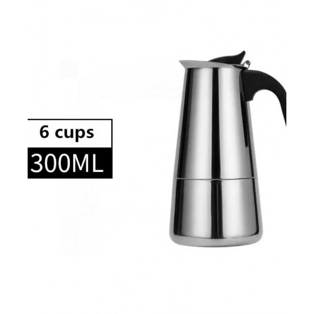 Espressor de cafea inox pentru aragaz, cafetiera 300 ml, 6 portii