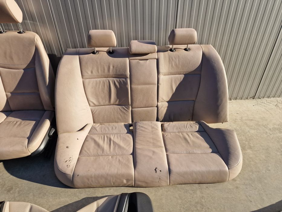 Interior scaune bancheta piele crem oyster cu încălzire bmw e90 uk