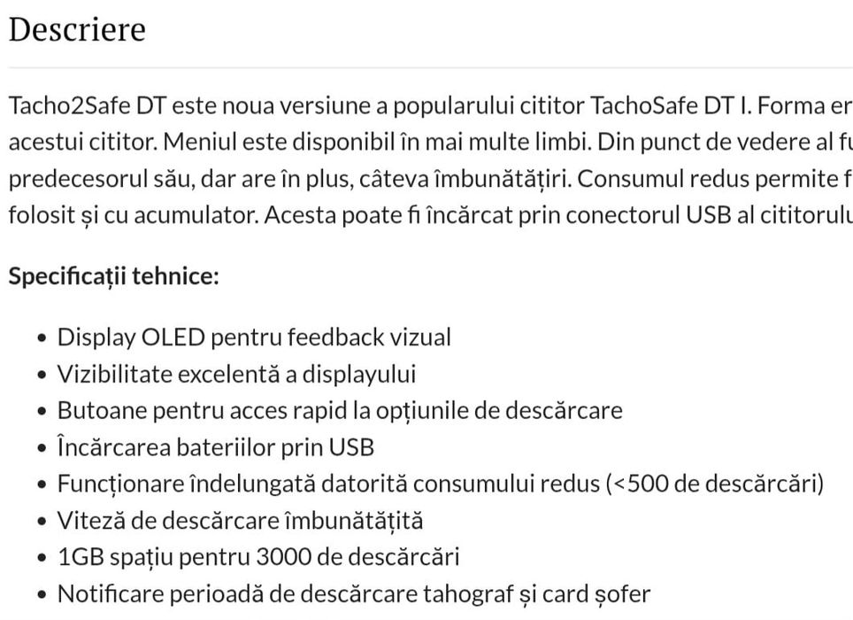 Oferta.. Cititor de date Tacho2Safe
