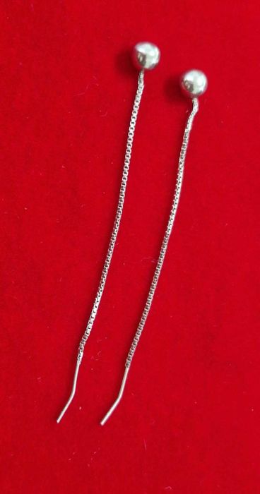 AG185, cercei argint 925,noi/marcati, lant cu cruciulite