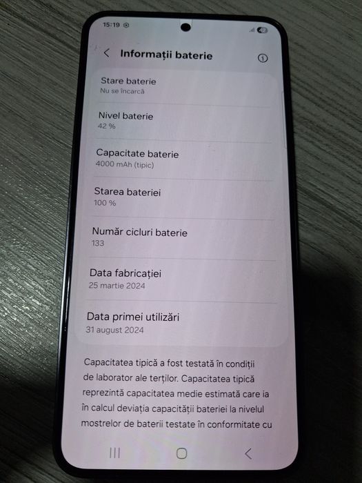 Samsung s24 128 GB 133 incarcari