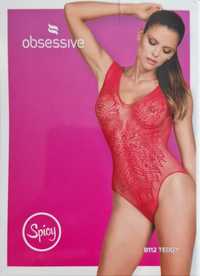 Body catsuit stocking plasa roșu lenjerie sexy Obsessive 112