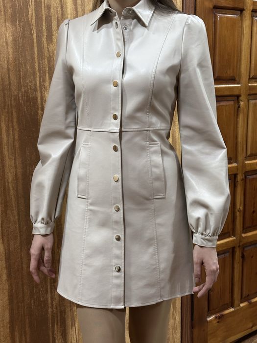 Кожаное женское платье. Новое