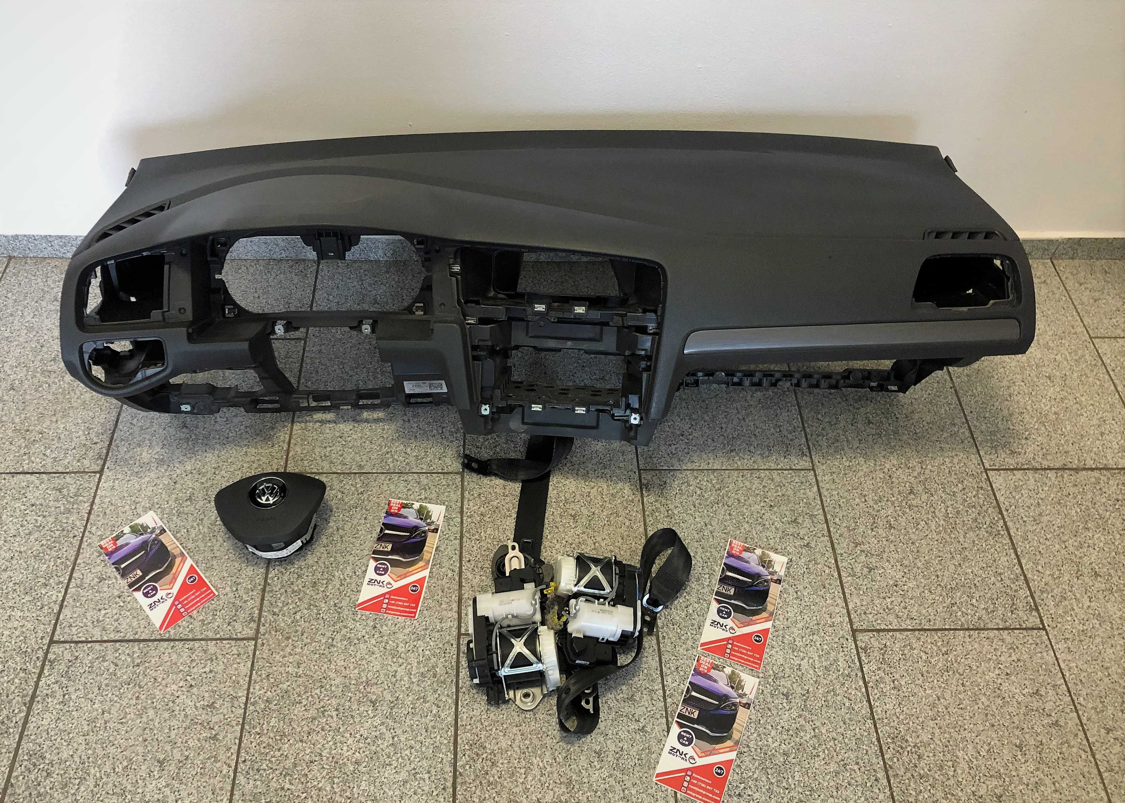 VW Golf 7 kit airbag volan genunchi pasager plansa de bord centuri