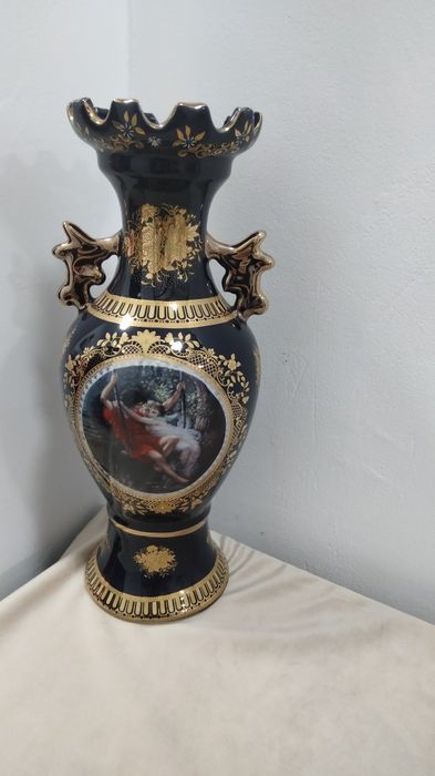 Vaza vintage cobalt aurit