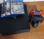 Playstation 4 Pro 1TB + 2 джойстика + Игри FC25 GTA5 God of War
