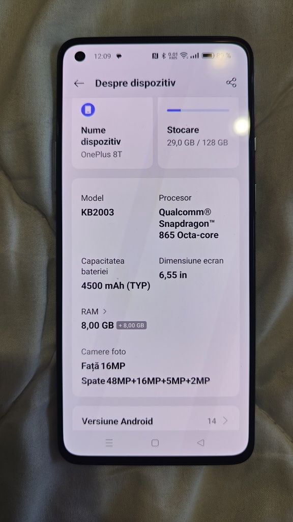 Oneplus 8T 5G  8/128 gb ca nou