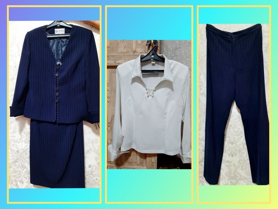 Продам женский синий костюм 4 в 1, б/у