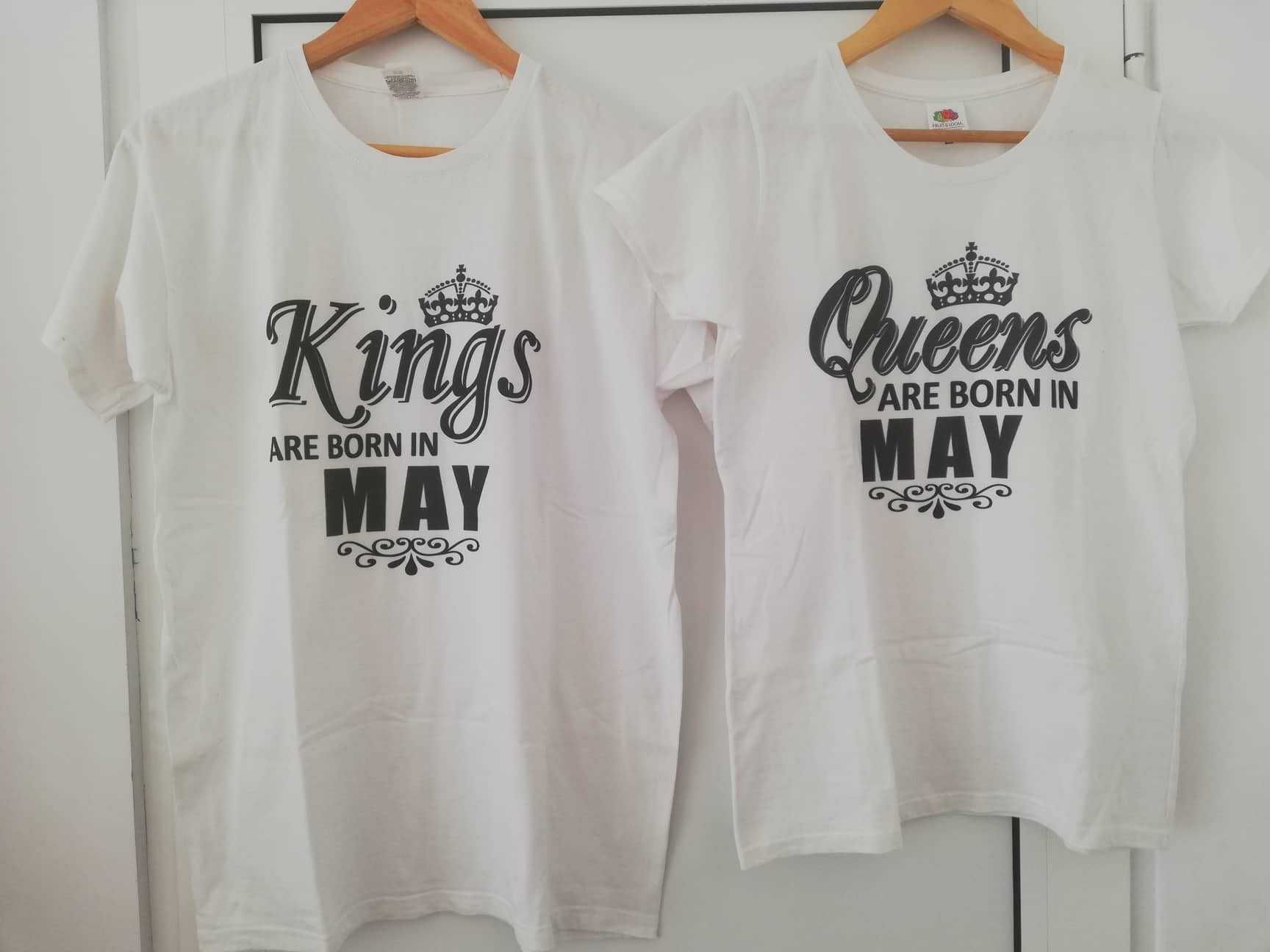 Комплект тениски Kings/Queens are born in May