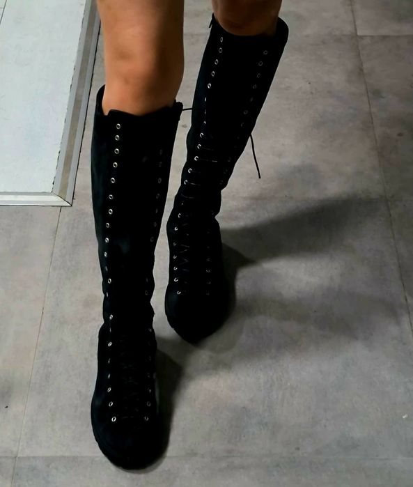 Cizme din piele naturala 100%, pana la genunchi