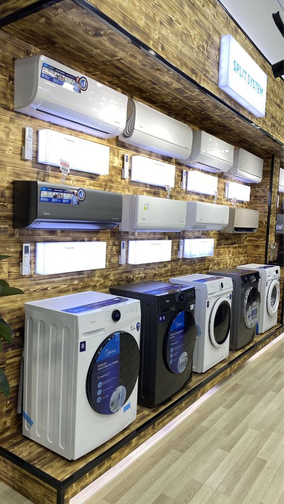 Стиральная машина 8/6 кг / Midea  MF200D80WB / T-C / Инверторный мотор