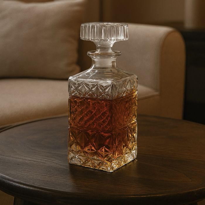 Хрустальный графин с алмазной огранкой
