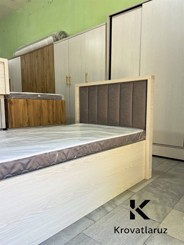 Matrasli krovat 205×96 | Ortopedik | Bepul yetkazib berish