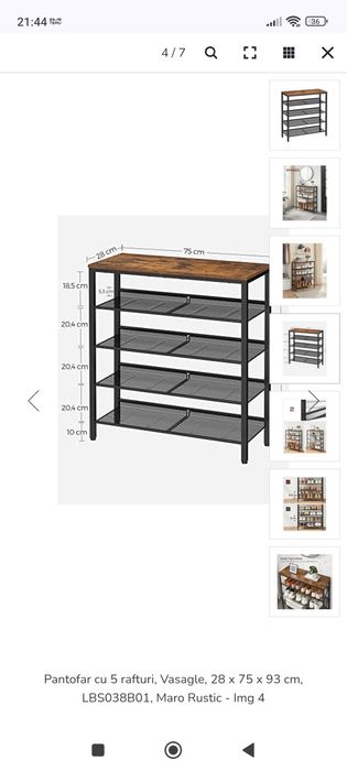 Pantofar vasagle mahon podus sigilat