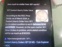 Seated Liberty Dollar from 1871 dolar vechi moneda colectie