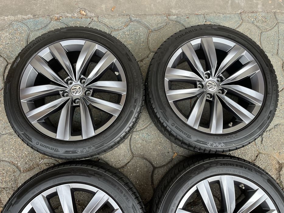 Jante 5x112mm, anvelope iarna 245/45 R18, VW Passat Alltrack, Arteon