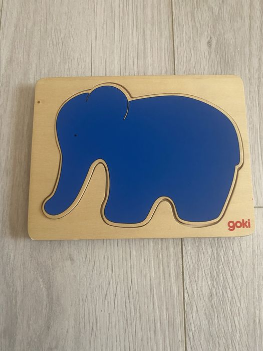 Puzzle lemn masiv Montesorri Goki -Elefanti