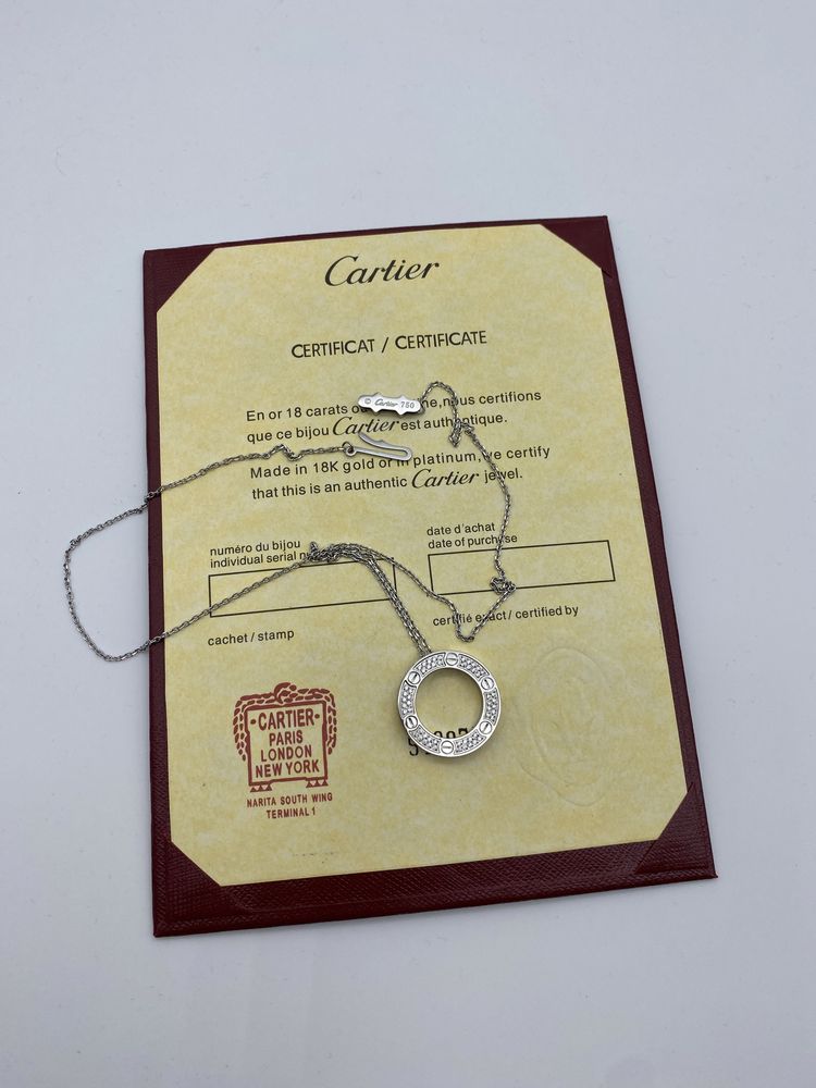 Colier Cartier Love White Gold 24K Diamond