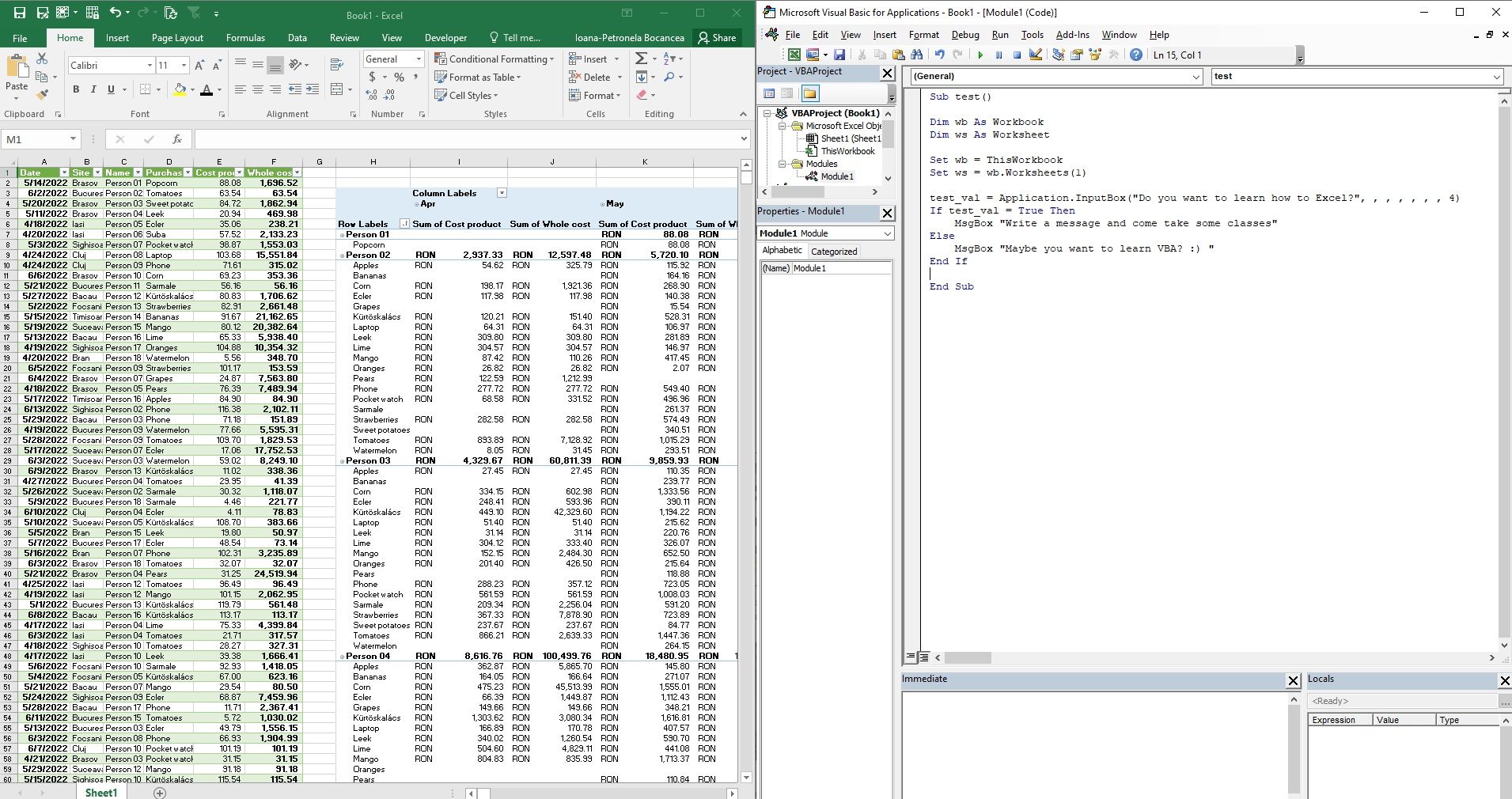 Cursuri Excel incepator-avansat /VBA