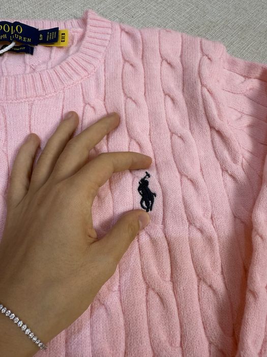 Pulover Ralph Lauren – roz pastel, model cable-knit - Marimea S