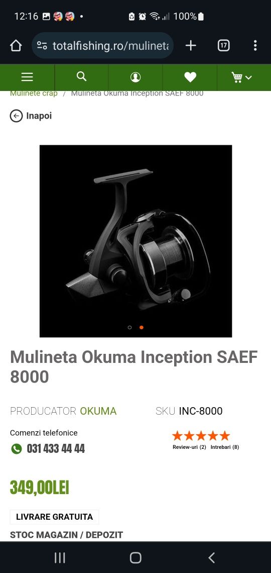 Vand lansete Daiwa Vertice 3.9 m si 3 mulinete Okuma Inception 8000