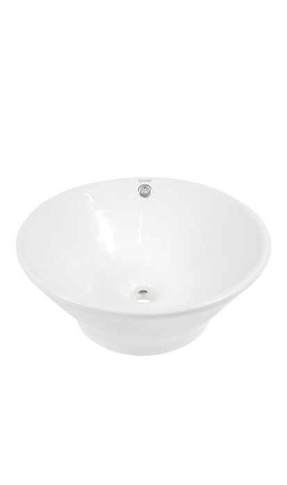 Lavoar baie, Kadda AB56 - V1, montaj pe blat, alb, rotund, 42.5 cm