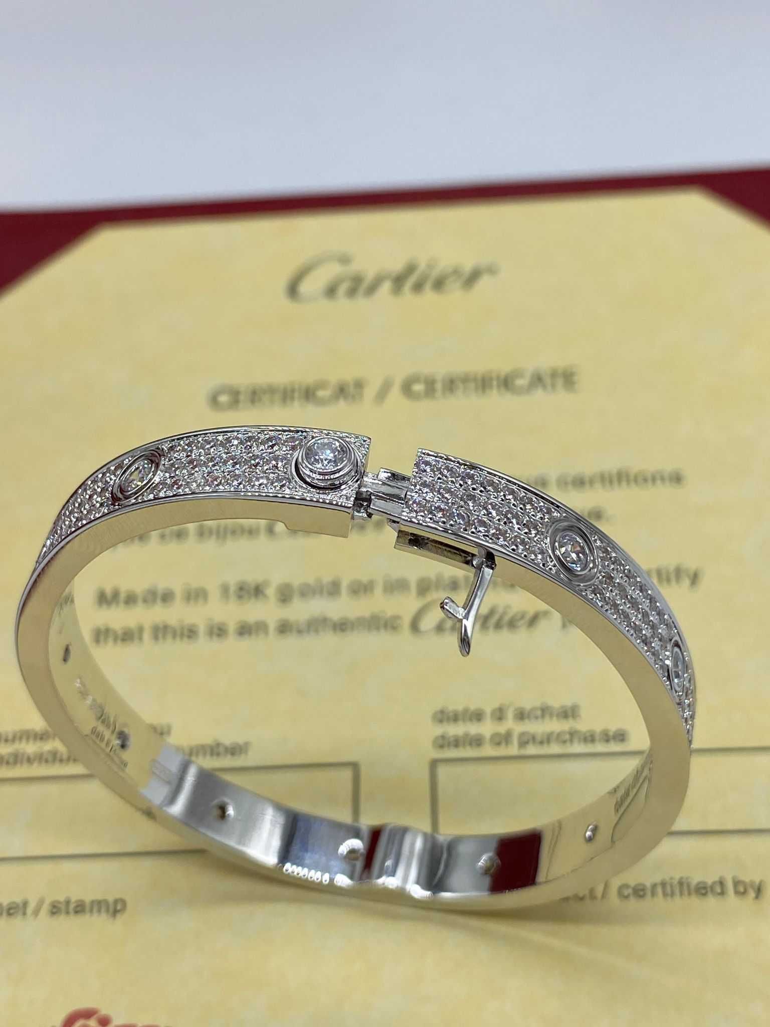 Cartier LOVE 19 White Gold 24K Full Diamond