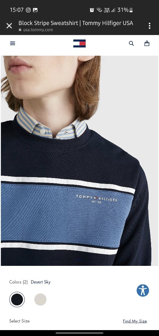 Tommy Hilfiger block stripe sweatshirt