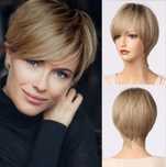 Peruca R257 Bob Breton scurta satena blonda Ombre Breton par scurt