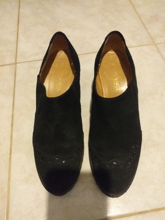 Pantofi cu toc piele întoarsă