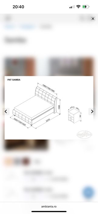 Pat tapițat cu ladă depozitare + saltea IKEA HÖVÅG – stare excelentă